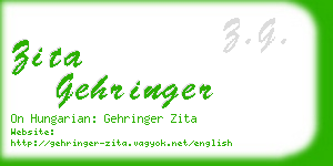 zita gehringer business card